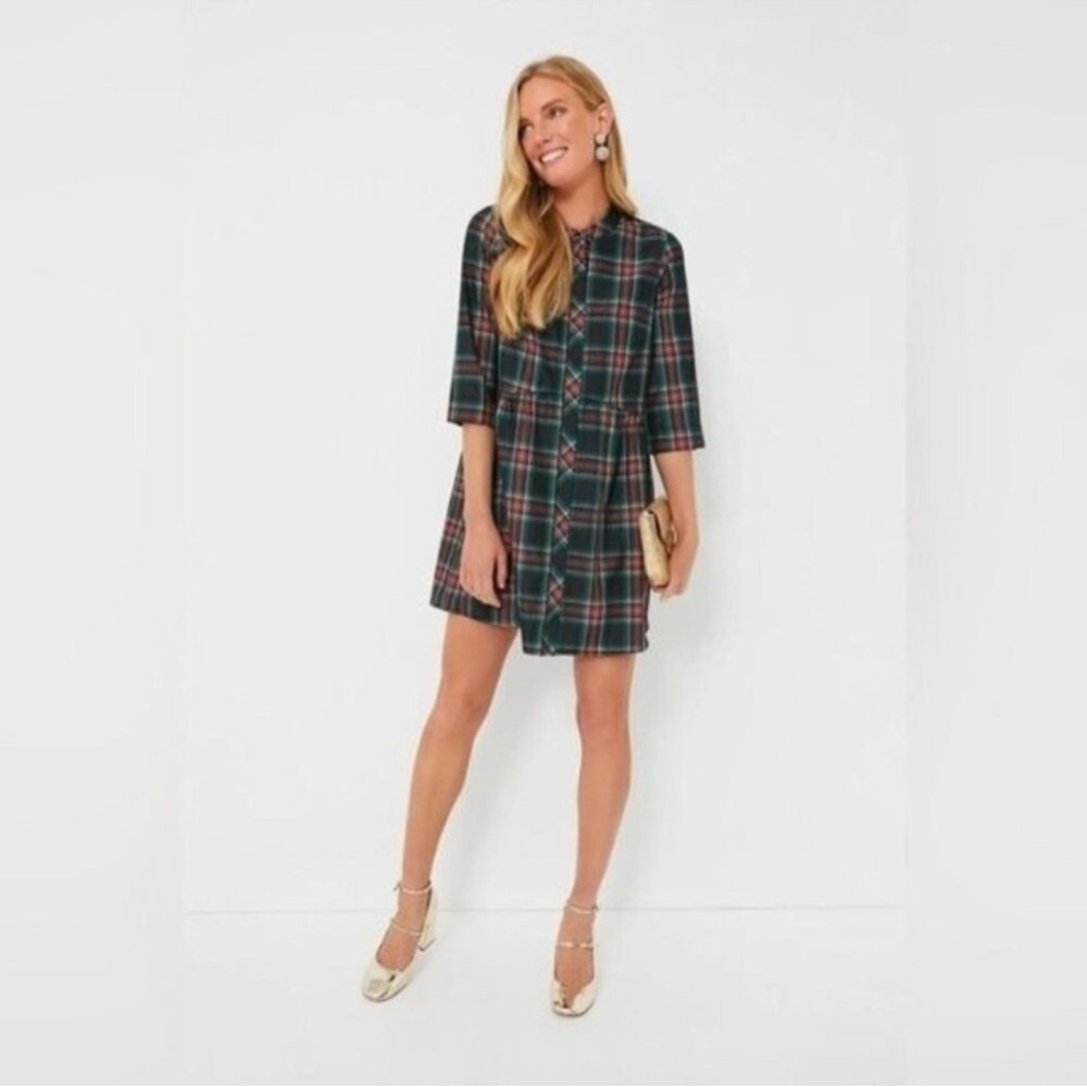 Tuckernuck Festive Plaid Tartan Royal Shirt Dress XS Holiday Mini NWT - Picture 11 of 12